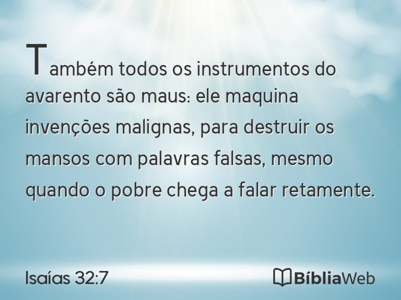 Isaías 32:7 em imagem para compartilhar