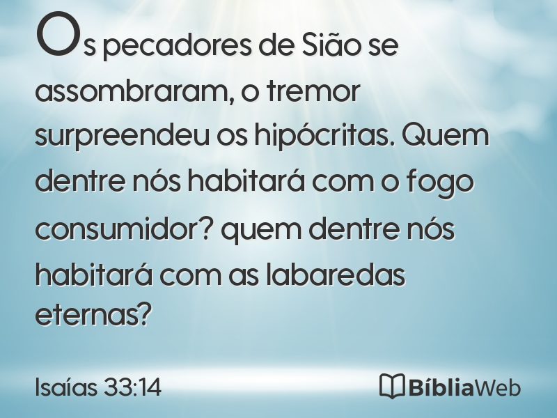 Isaías 33:14 em imagem para compartilhar