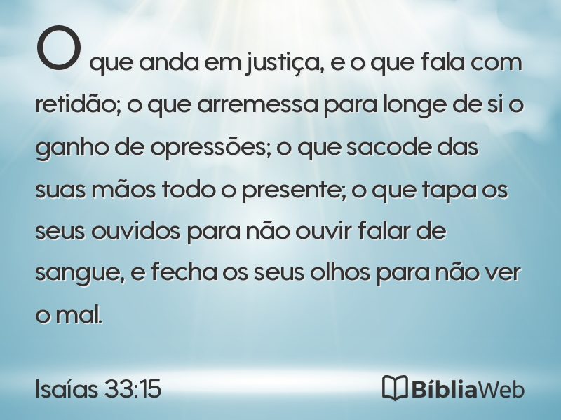 Isaías 33:15 em imagem para compartilhar