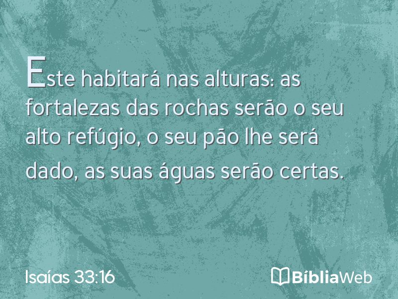 Isaías 33:16 em imagem para compartilhar
