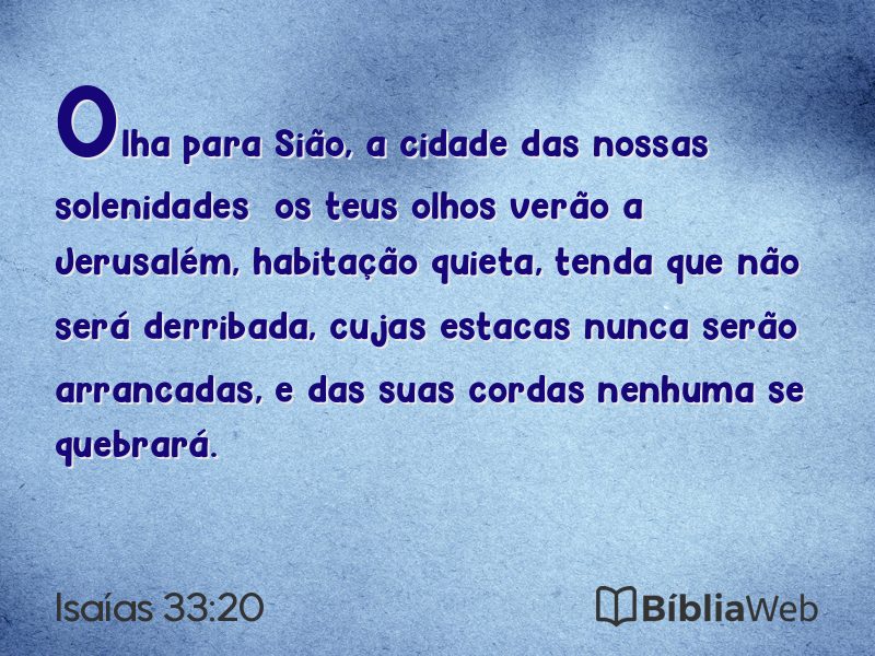 Isaías 33:20 em imagem para compartilhar