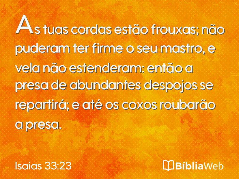 Isaías 33:23 em imagem para compartilhar