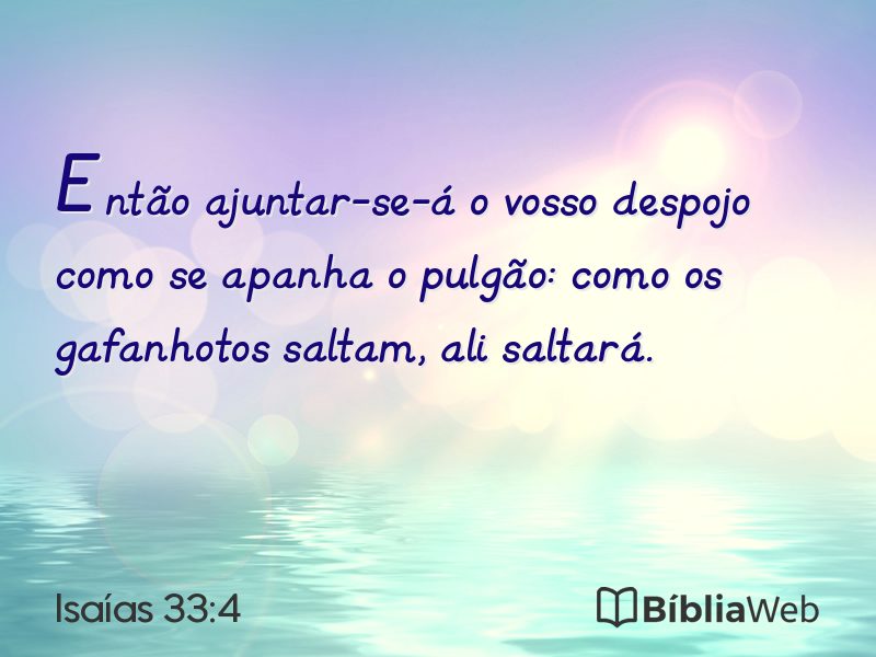 Isaías 33:4 em imagem para compartilhar