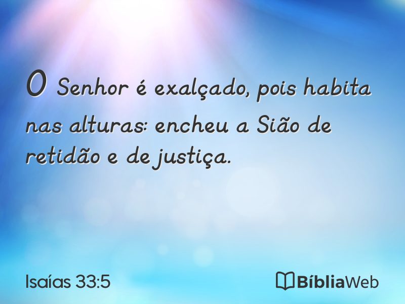 Isaías 33:5 em imagem para compartilhar
