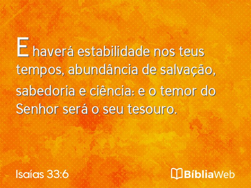 Isaías 33:6 em imagem para compartilhar