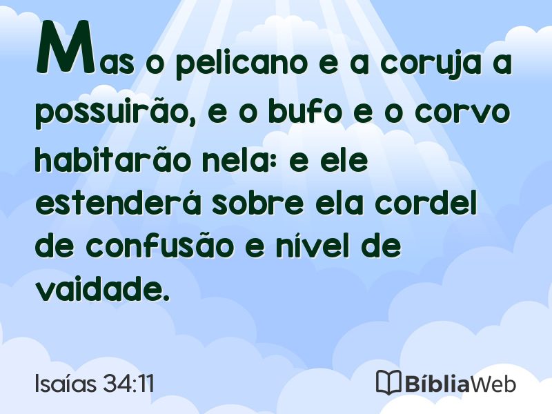 Isaías 34:11 em imagem para compartilhar