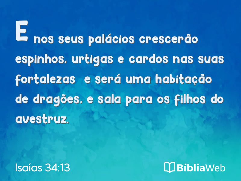 Isaías 34:13 em imagem para compartilhar