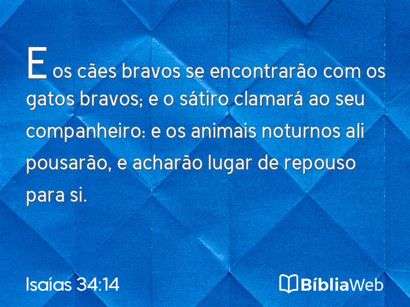 Isaías 34:14 em imagem para compartilhar