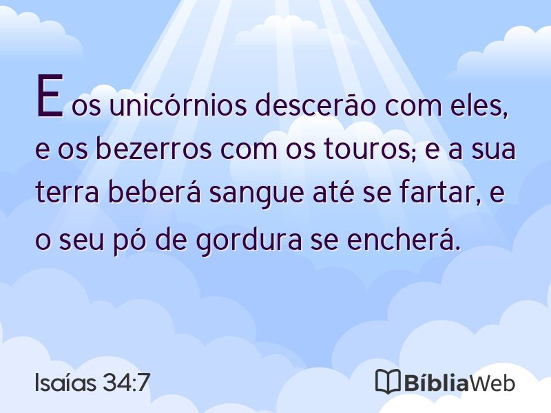Isaías 34:7 em imagem para compartilhar