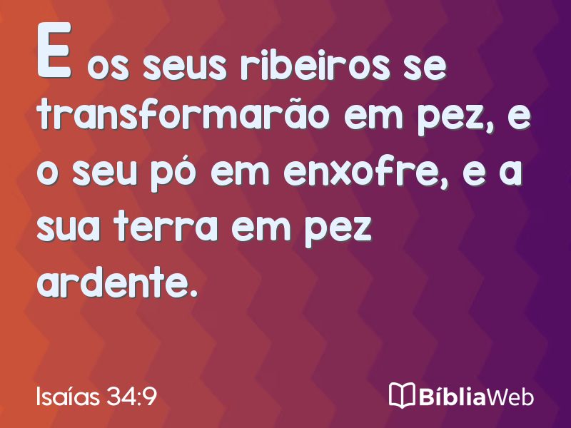 Isaías 34:9 em imagem para compartilhar