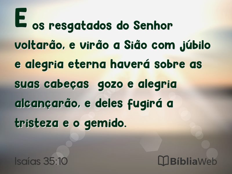 Isaías 35:10 em imagem para compartilhar