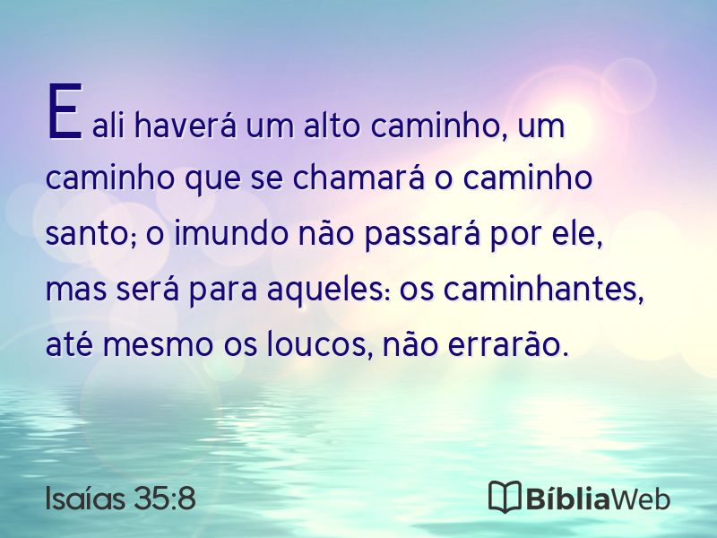 Isaías 35:8 em imagem para compartilhar