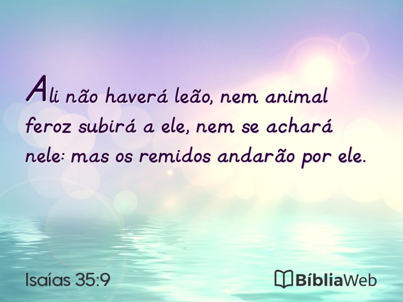 Isaías 35:9 em imagem para compartilhar