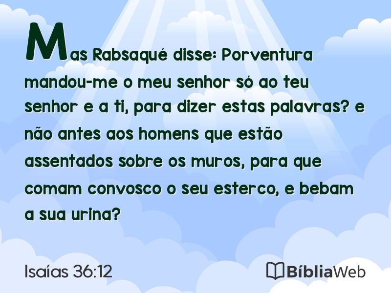 Isaías 36:12 em imagem para compartilhar