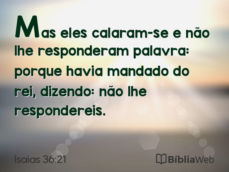 Isaías 36:21 em imagem para compartilhar