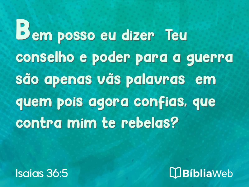 Isaías 36:5 em imagem para compartilhar