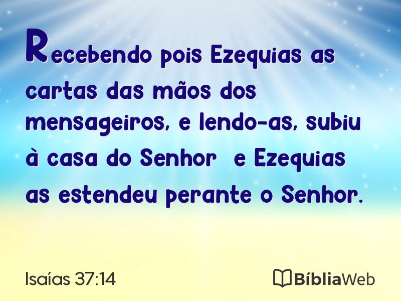 Isaías 37:14 em imagem para compartilhar