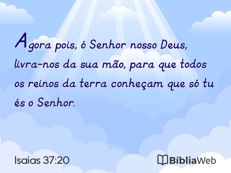 Isaías 37:20 em imagem para compartilhar