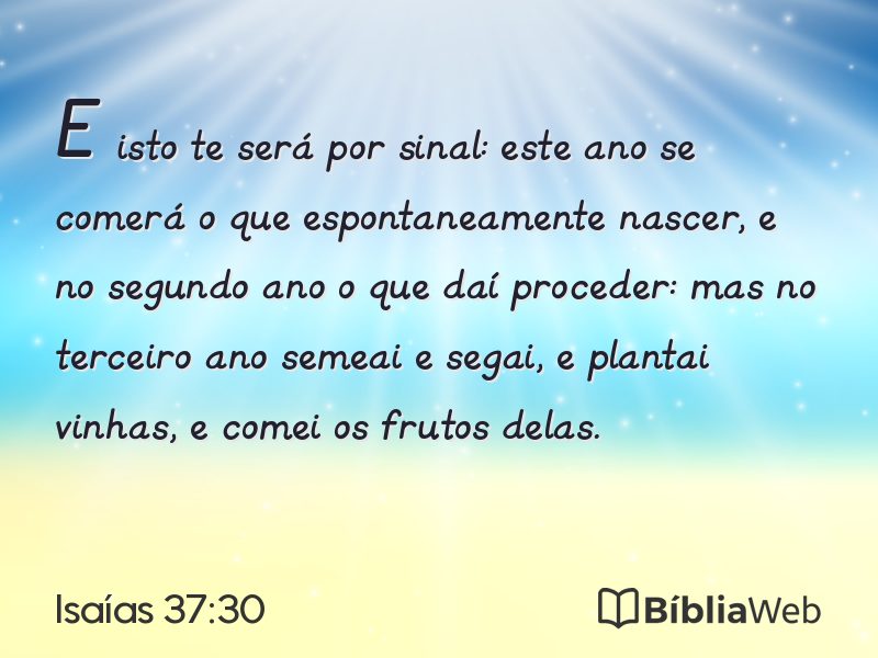 Isaías 37:30 em imagem para compartilhar