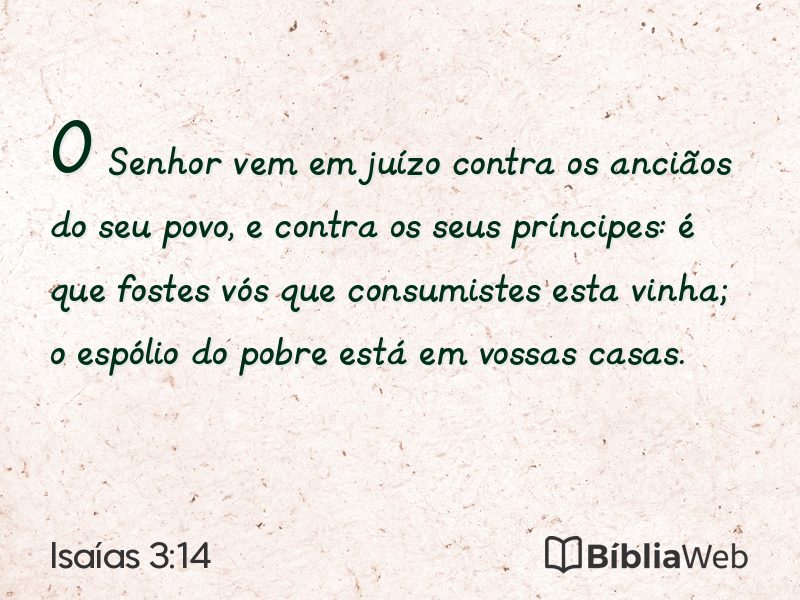 Isaías 3:14 em imagem para compartilhar