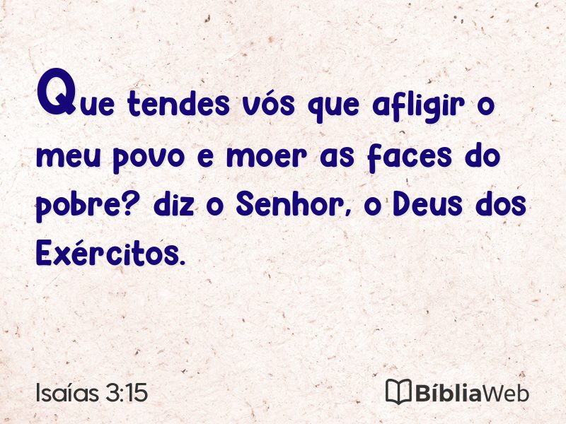 Isaías 3:15 em imagem para compartilhar