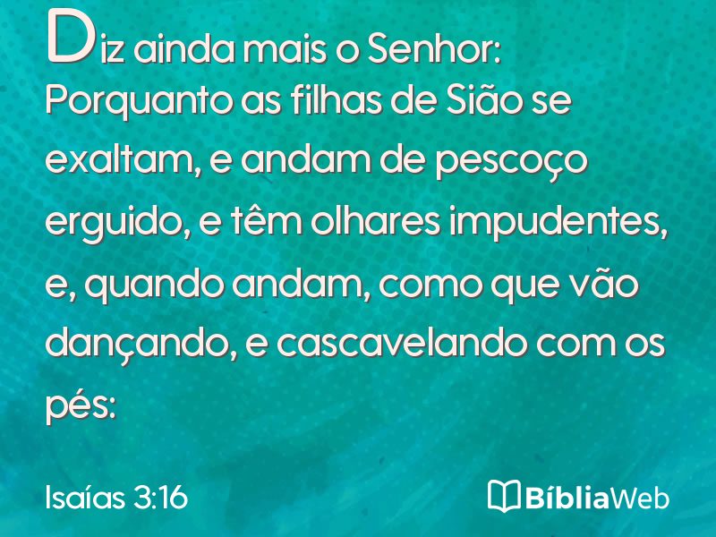 Isaías 3:16 em imagem para compartilhar