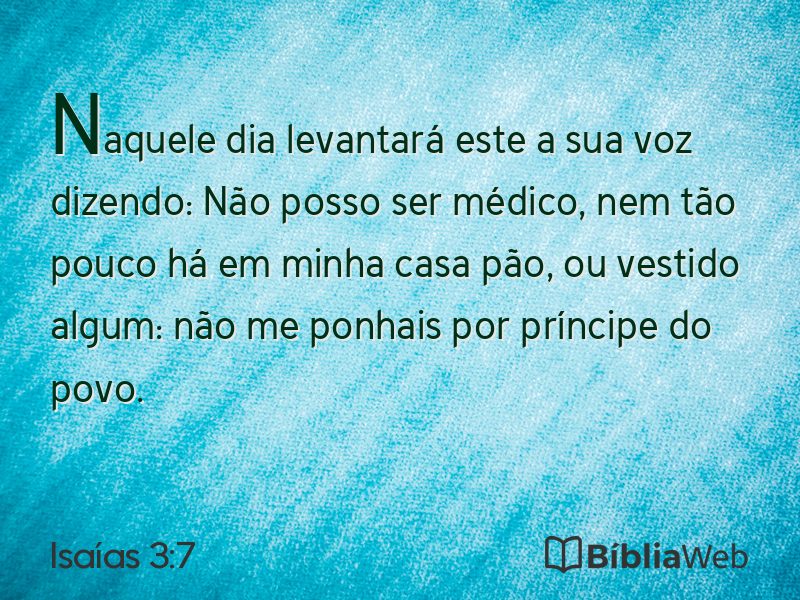 Isaías 3:7 em imagem para compartilhar