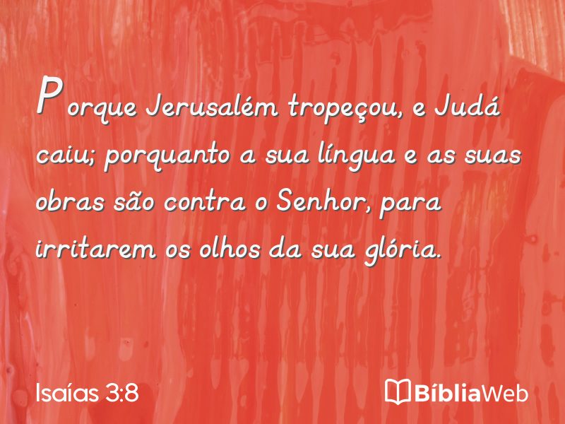 Isaías 3:8 em imagem para compartilhar