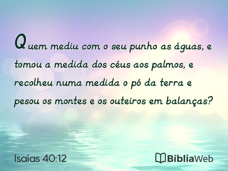 Isaías 40:12 em imagem para compartilhar