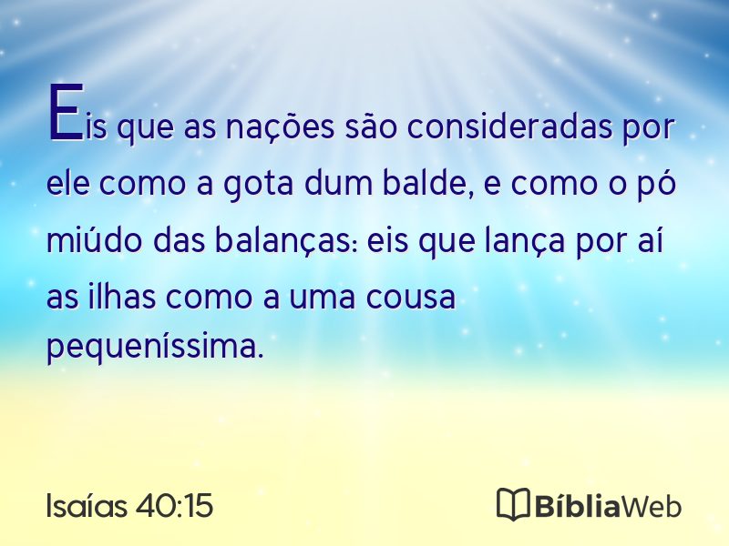 Isaías 40:15 em imagem para compartilhar