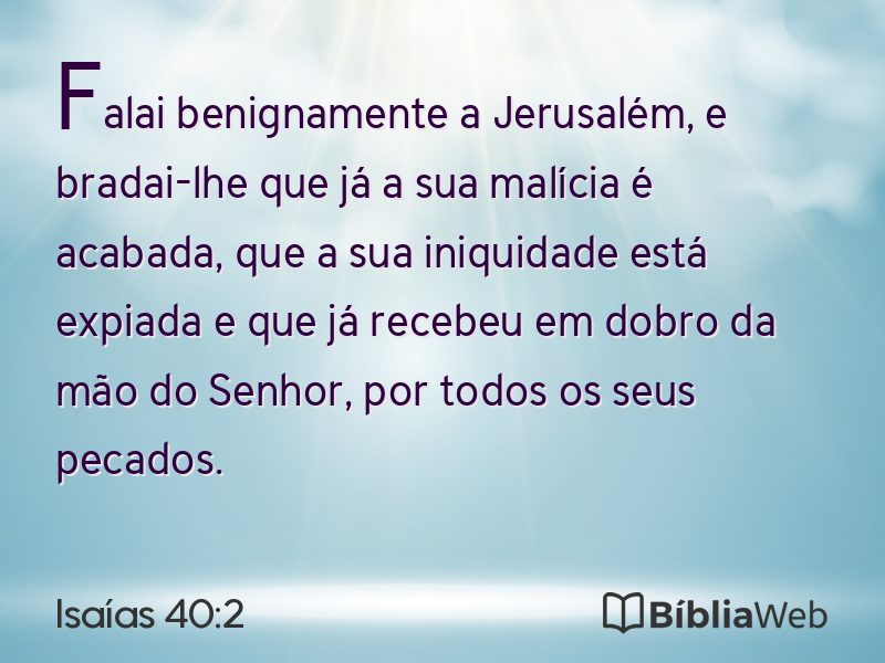 Isaías 40:2 em imagem para compartilhar