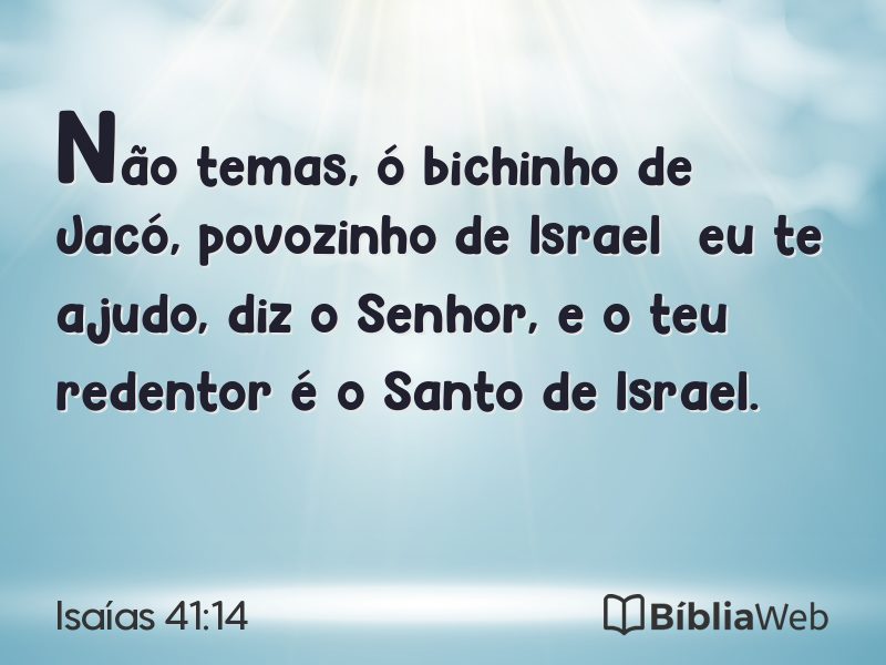 Isaías 41:14 em imagem para compartilhar