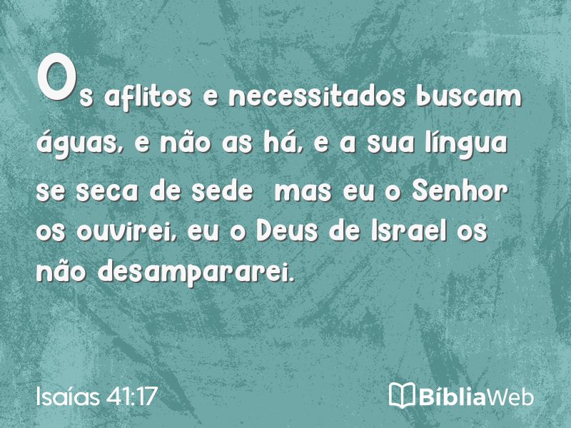Isaías 41:17 em imagem para compartilhar