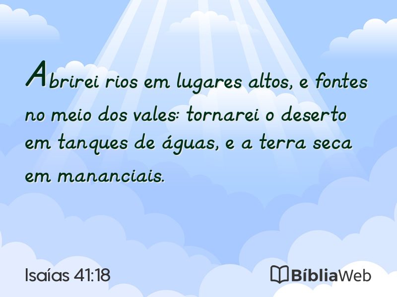 Isaías 41:18 em imagem para compartilhar
