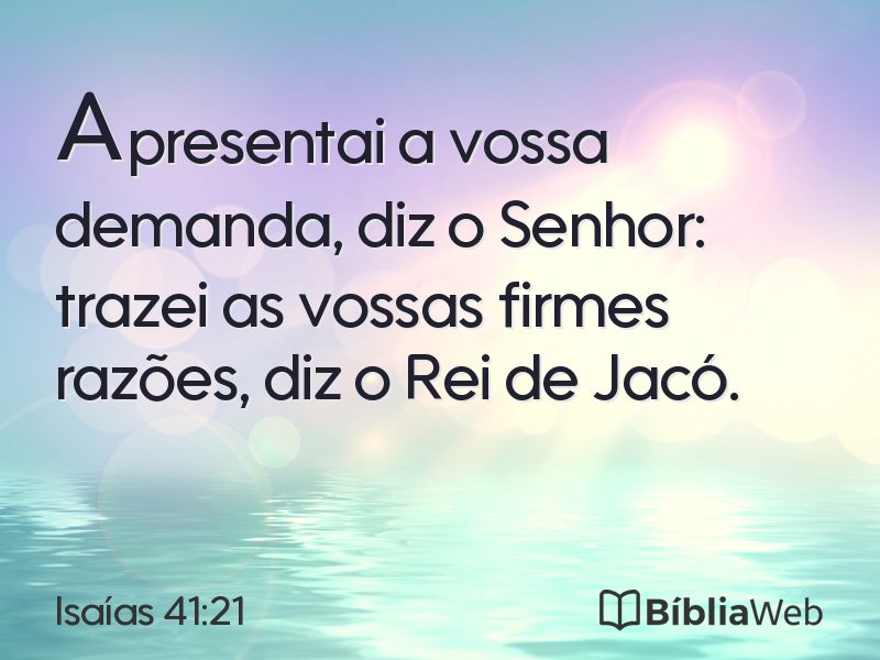 Isaías 41:21 em imagem para compartilhar