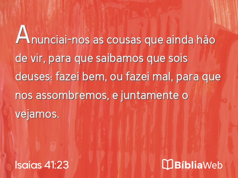 Isaías 41:23 em imagem para compartilhar