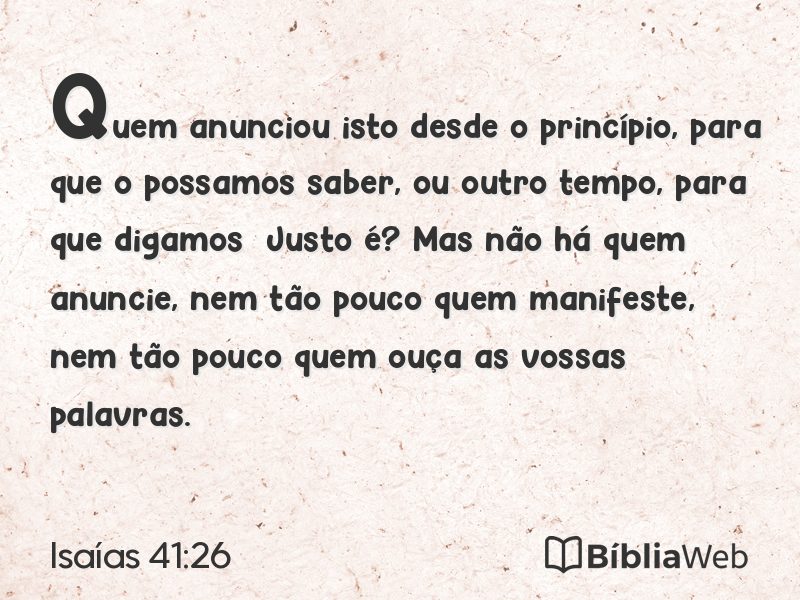 Isaías 41:26 em imagem para compartilhar