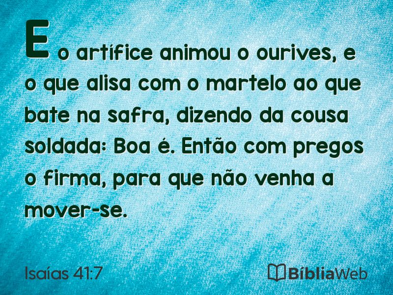 Isaías 41:7 em imagem para compartilhar