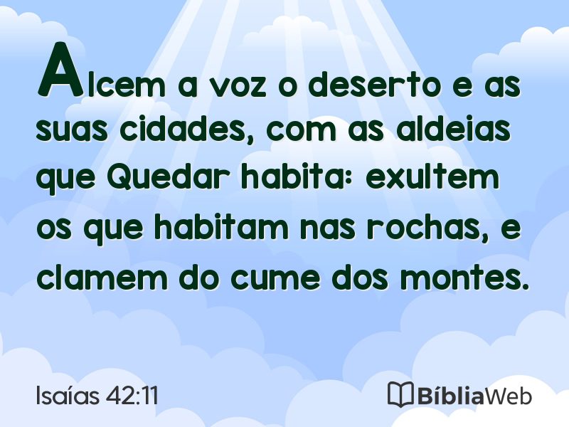Isaías 42:11 em imagem para compartilhar