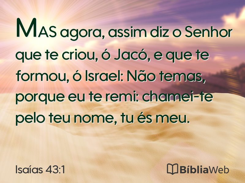 Isaías 43:1 em imagem para compartilhar