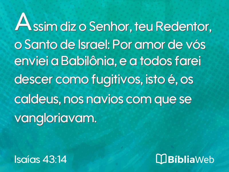 Isaías 43:14 em imagem para compartilhar