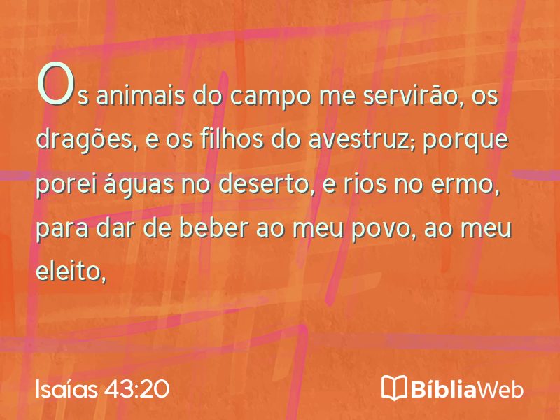 Isaías 43:20 em imagem para compartilhar