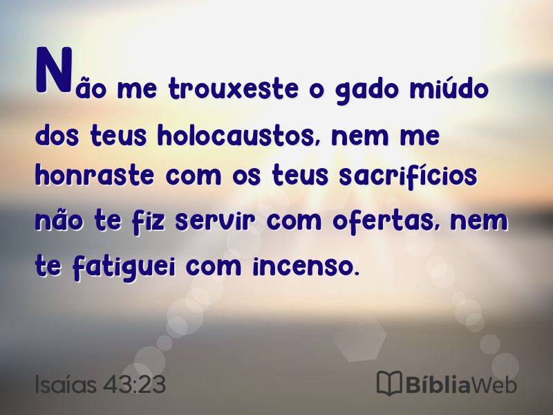 Isaías 43:23 em imagem para compartilhar