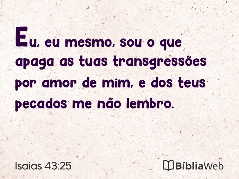 Isaías 43:25 em imagem para compartilhar