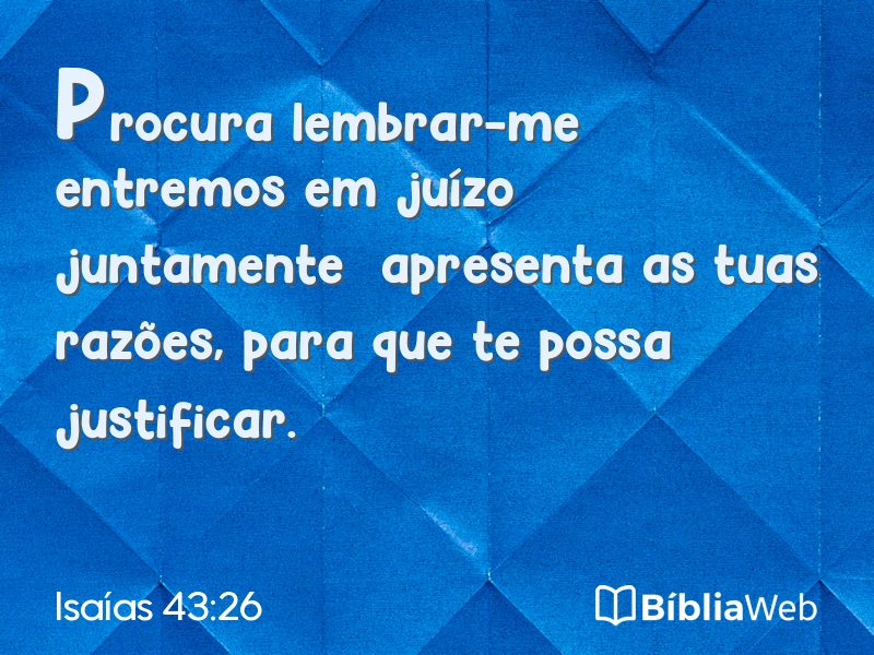 Isaías 43:26 em imagem para compartilhar