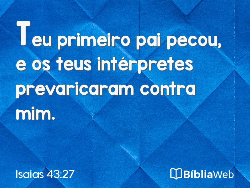 Isaías 43:27 em imagem para compartilhar
