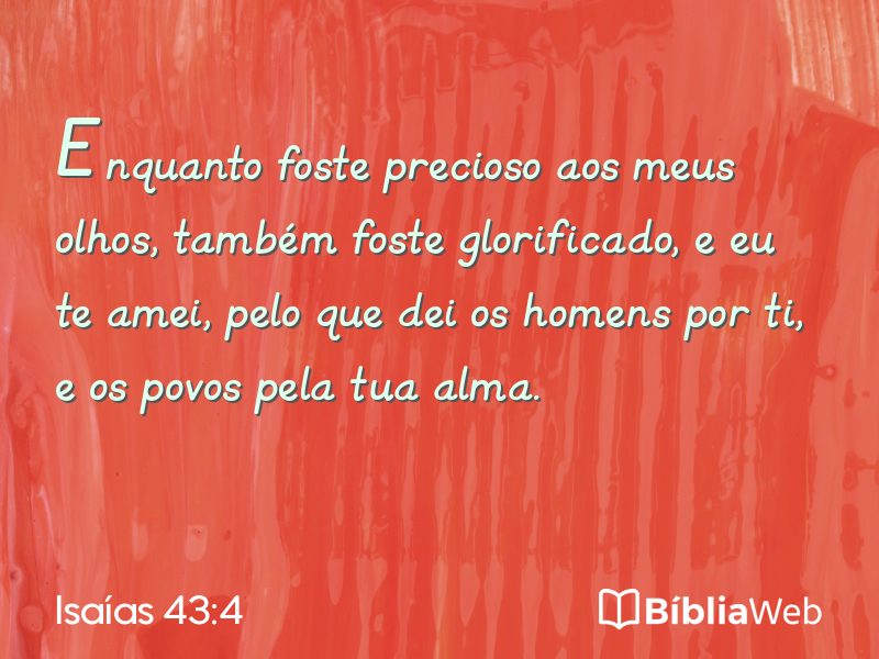 Isaías 43:4 em imagem para compartilhar