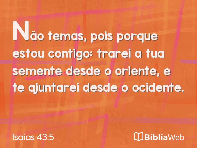 Isaías 43:5 em imagem para compartilhar