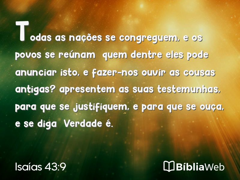 Isaías 43:9 em imagem para compartilhar