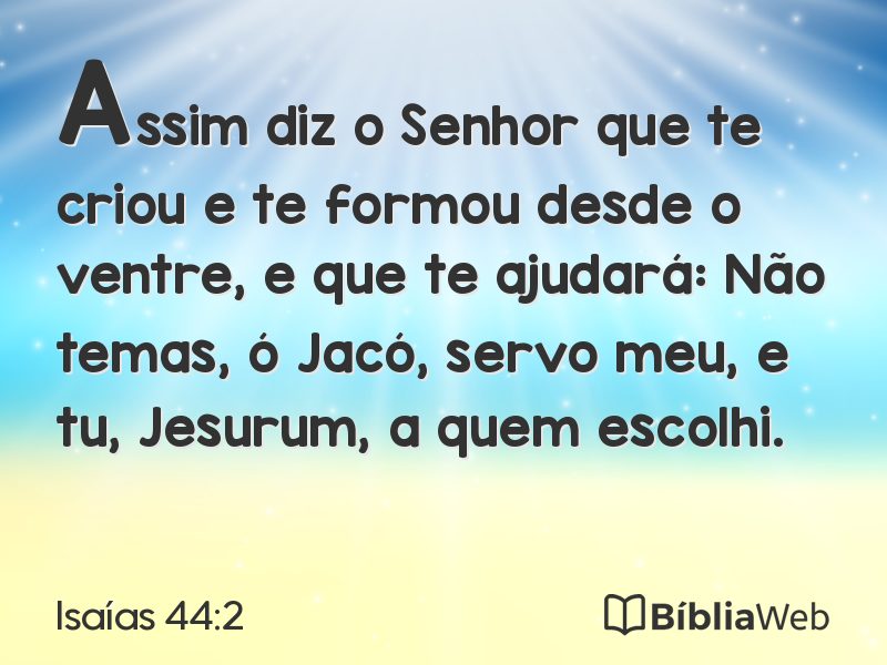 Isaías 44:2 em imagem para compartilhar